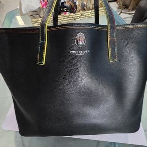 New Kurt Geiger Black Tote with Multicolor Trim